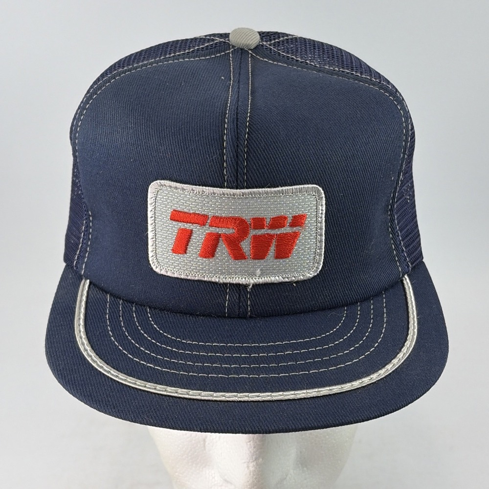 Vintage TRW Hat Cap Snap Back Mesh Trucker Patch Swingster Made In USA 1980's